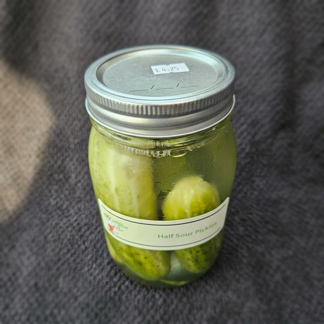Half Sour Pickles.